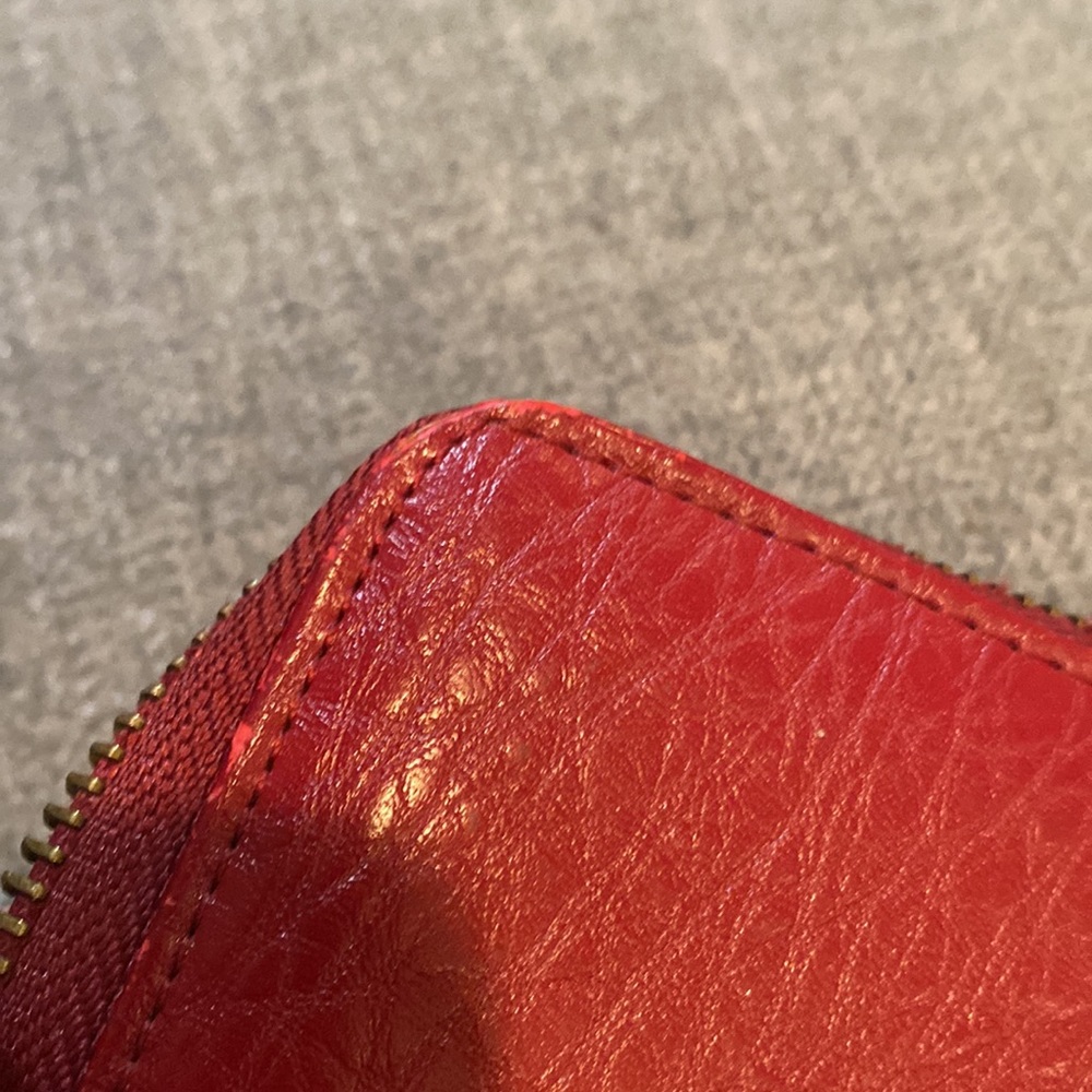 Large leather wallet burgundy color - Picture 11 of 14